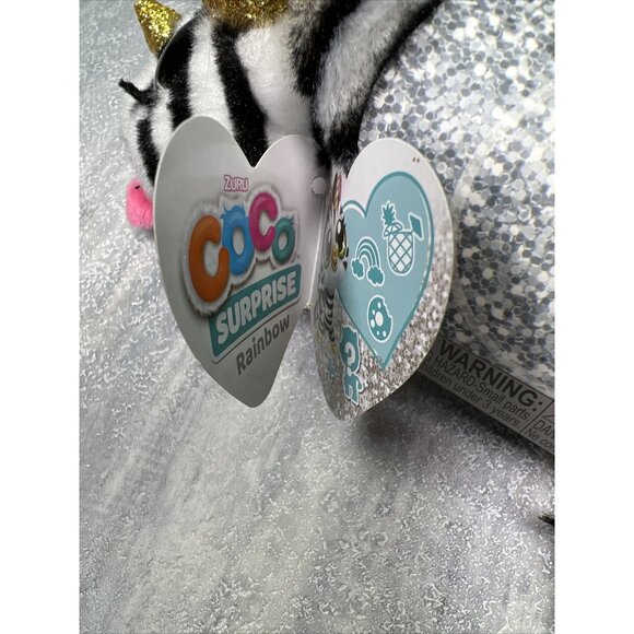 2x Zuru CoCo Surprise Plush Neon Pink Hop Rainbow The Zebra Collectible - Picture 10 of 12